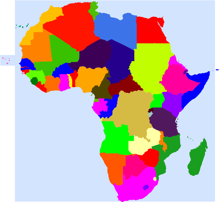Colorful Mapof Africa PNG image