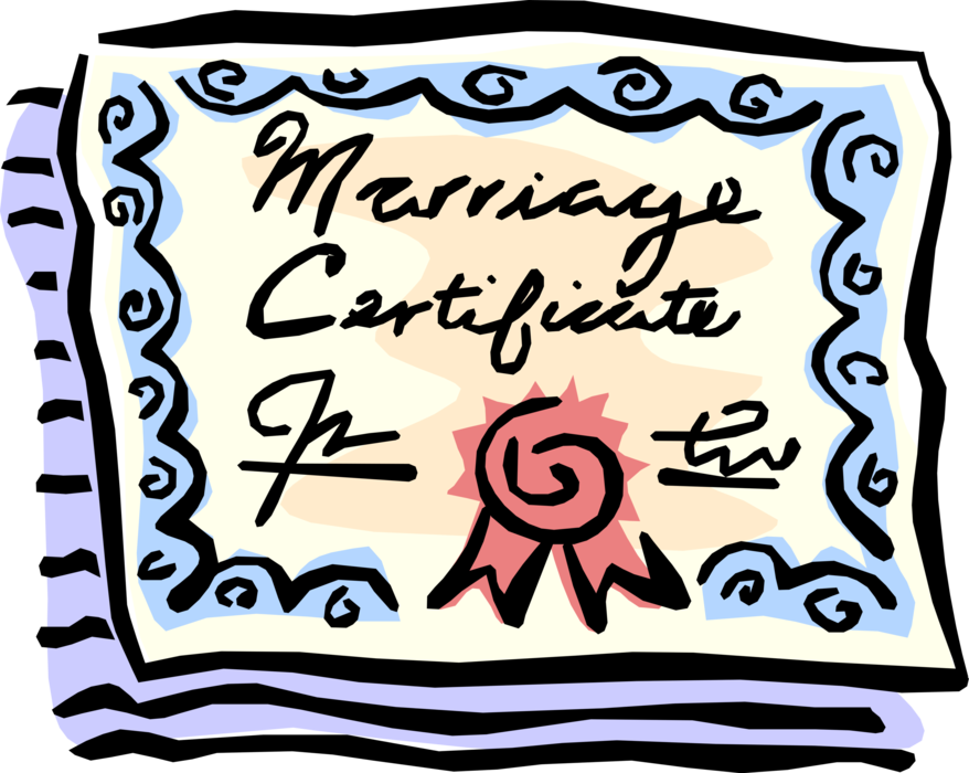 Colorful Marriage Certificate Clipart PNG image