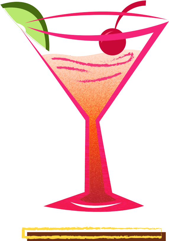 Colorful Martini Glass Illustration PNG image