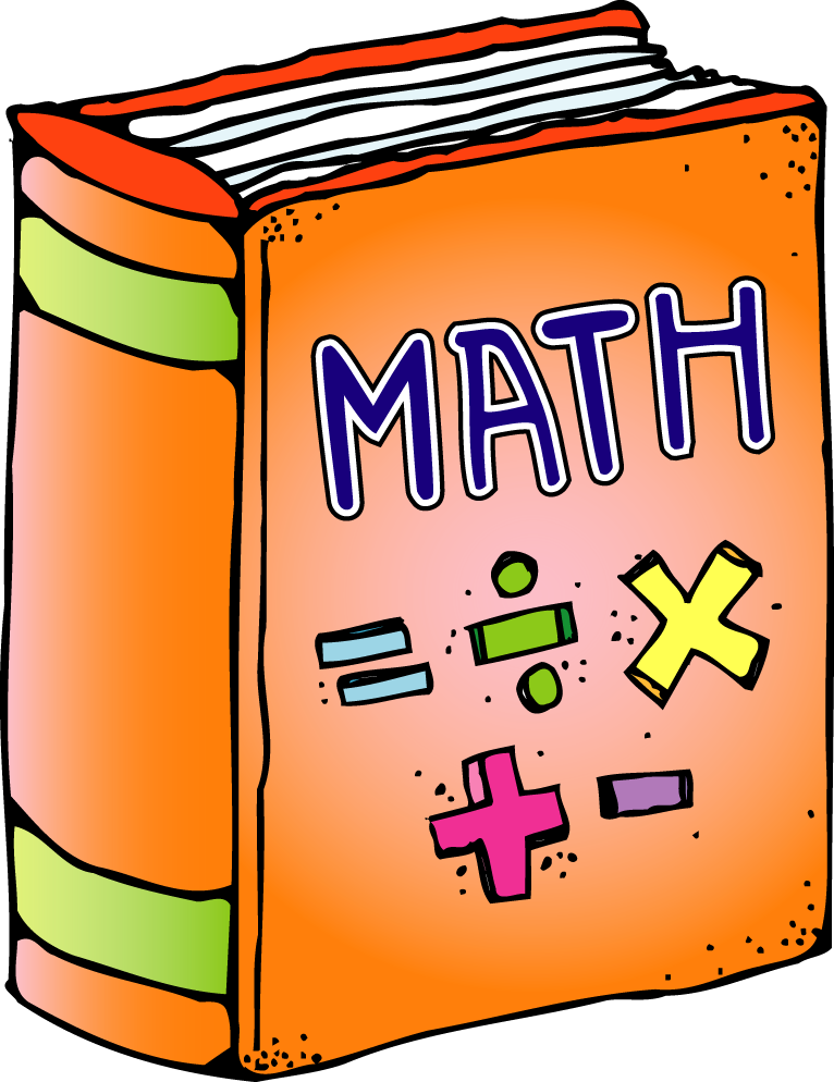 Colorful Math Textbook Cartoon PNG image