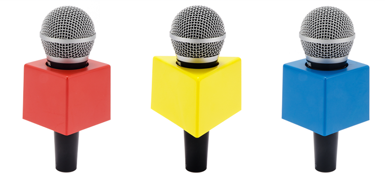 Colorful Microphone Heads PNG image