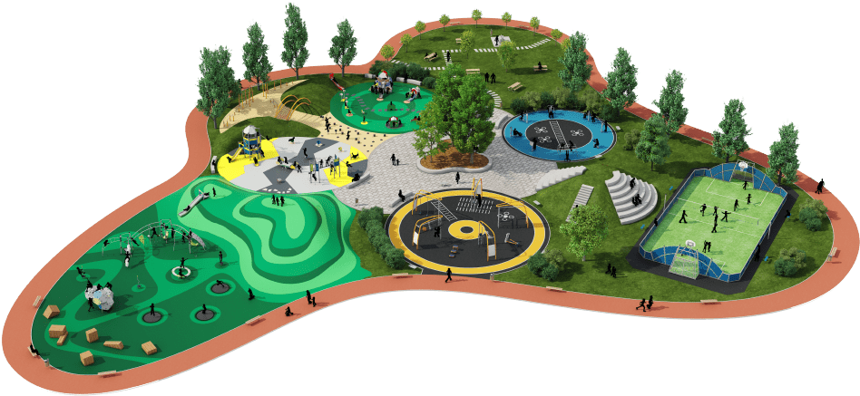 Colorful Modern Playground Design PNG image