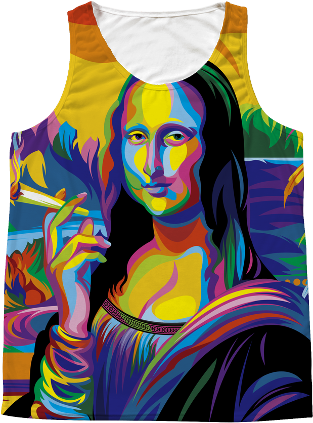 Colorful Mona Lisa Tank Top PNG image