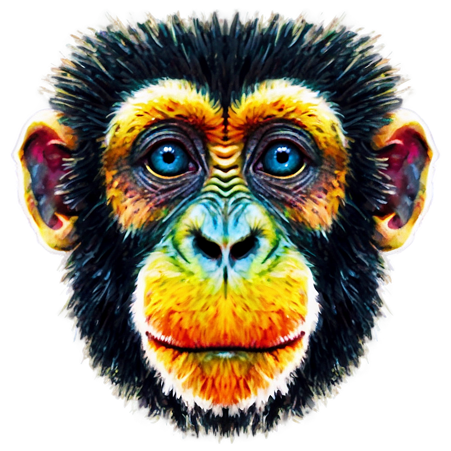 Colorful Monkey Face Artwork Png Rxm PNG image