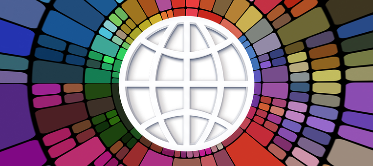 Colorful Mosaic Globe Background PNG image
