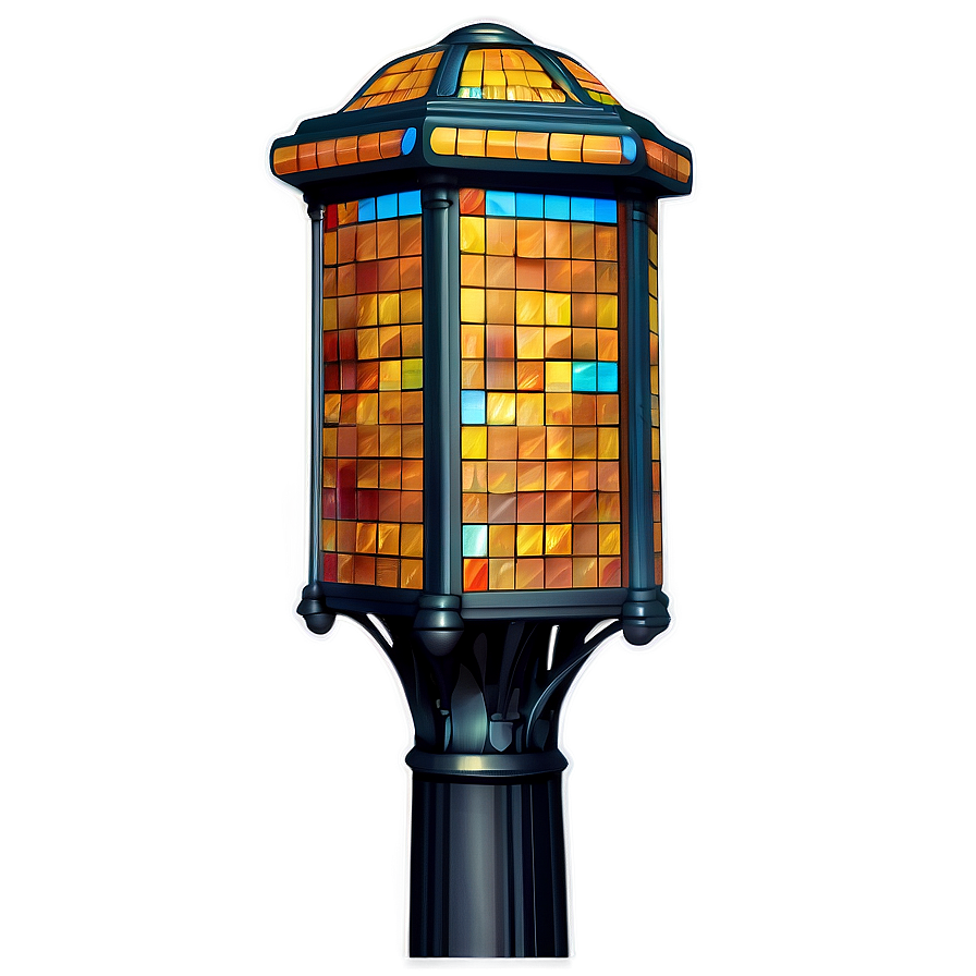 Colorful Mosaic Light Post Png Taj40 PNG image