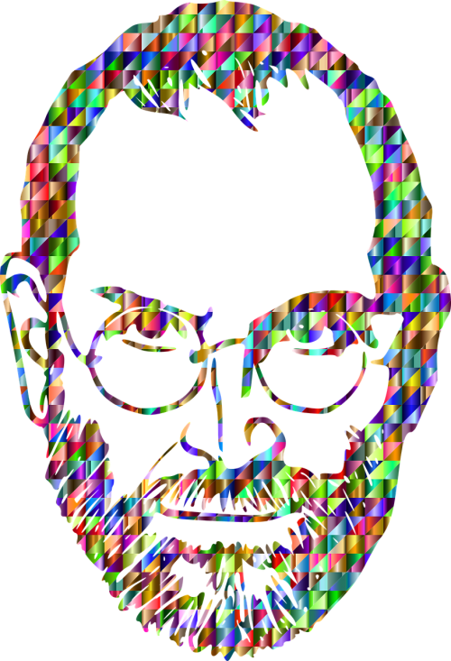 Colorful Mosaic Steve Jobs Portrait PNG image