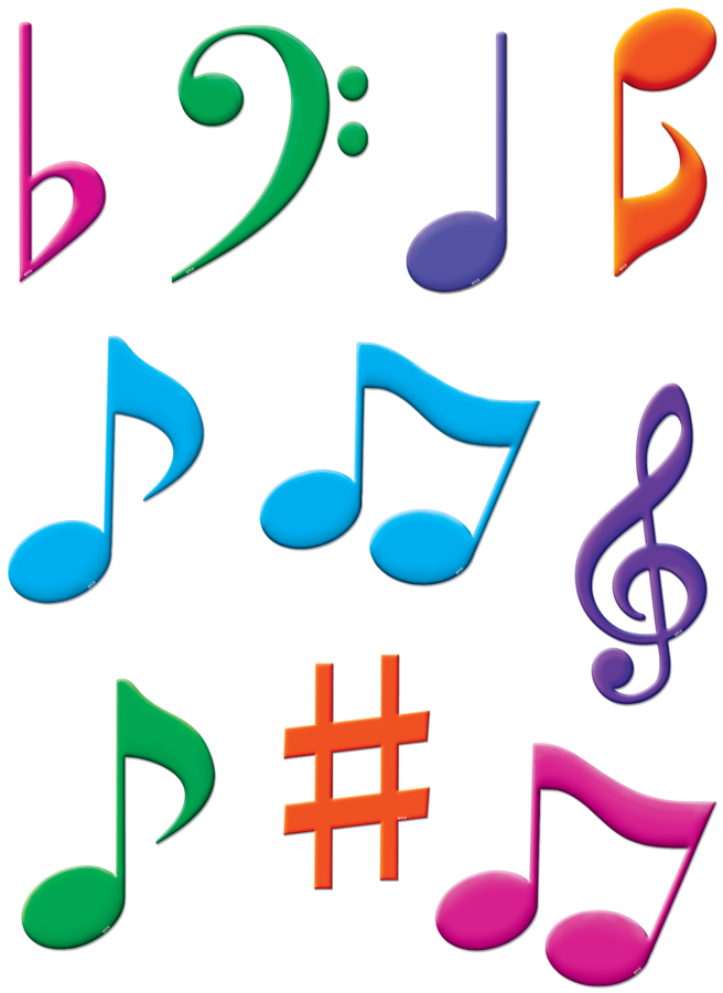 Colorful Music Notes Collection PNG image