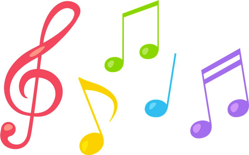 Colorful Music Notes Graphic PNG image