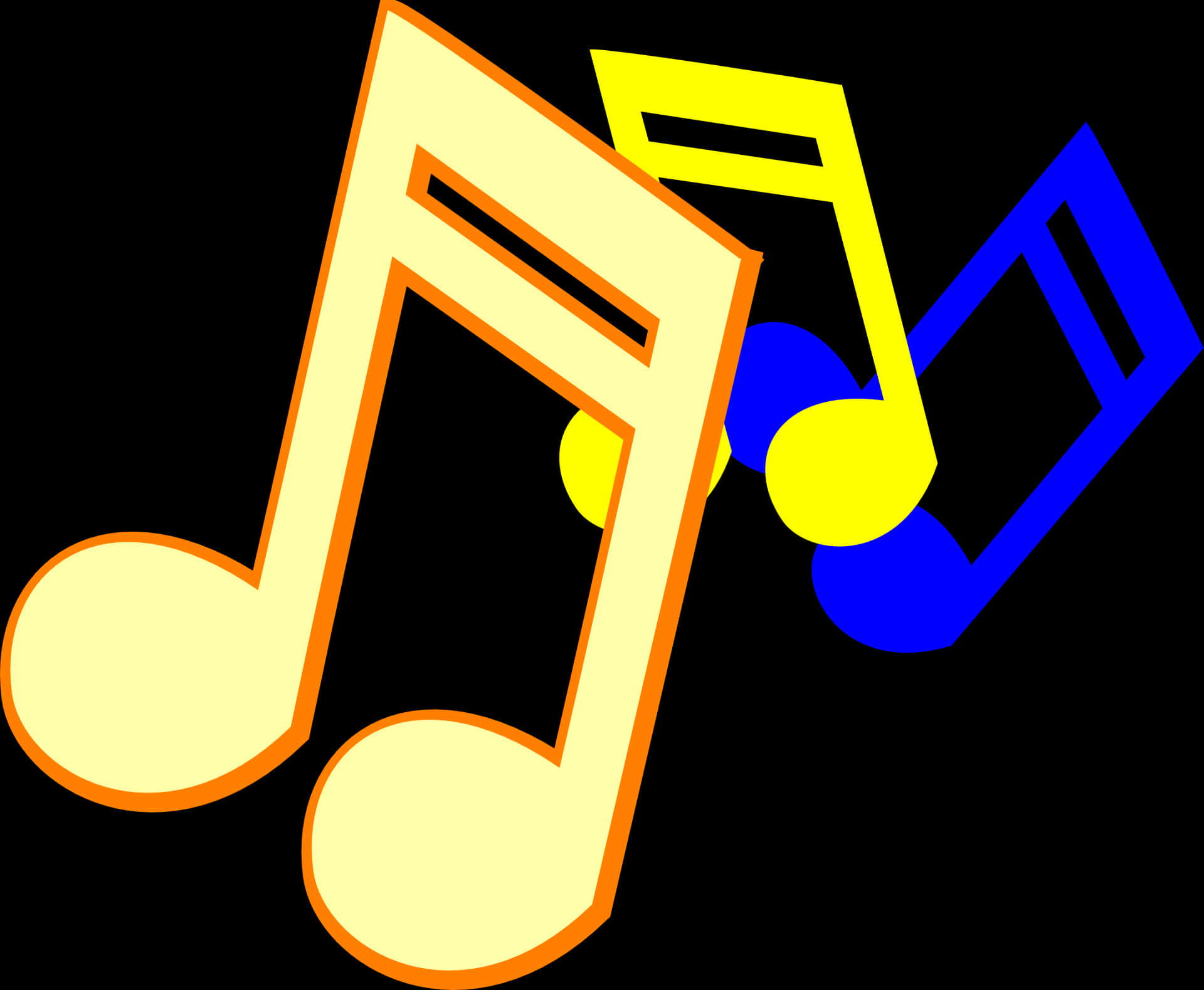 Colorful Music Notes Graphic PNG image