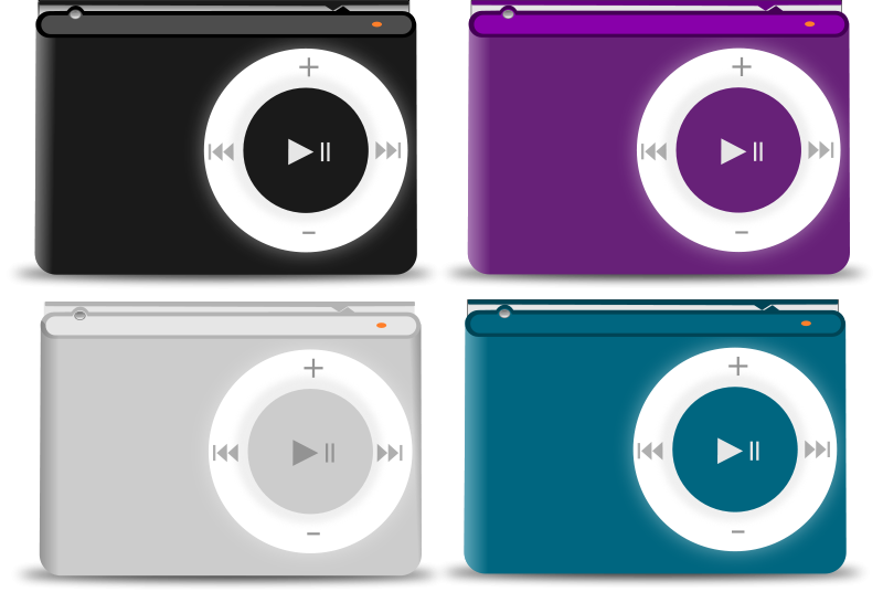 Colorful Music Players Vector PNG image