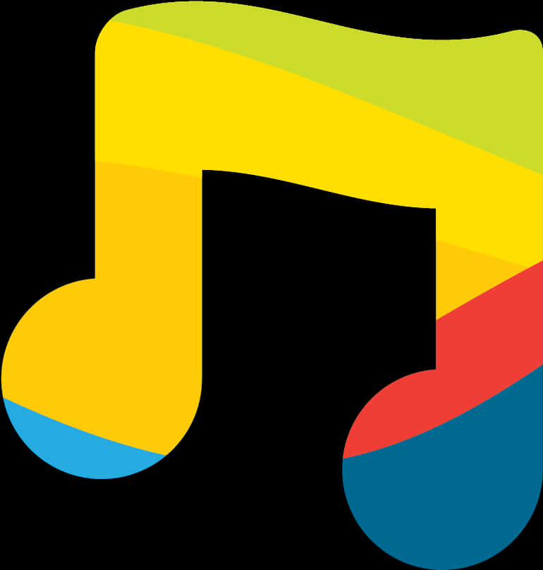 Colorful Musical Note Graphic PNG image