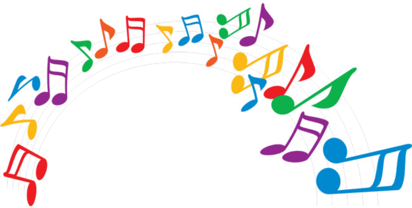 Colorful_ Musical_ Notes_ Arc PNG image