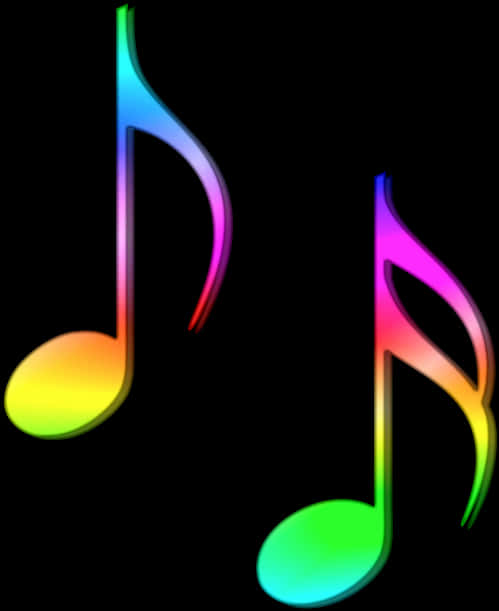 Colorful Musical Notes Graphic PNG image