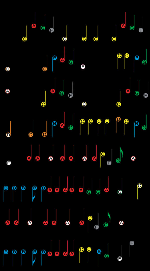 Colorful_ Musical_ Notes_ Pattern PNG image