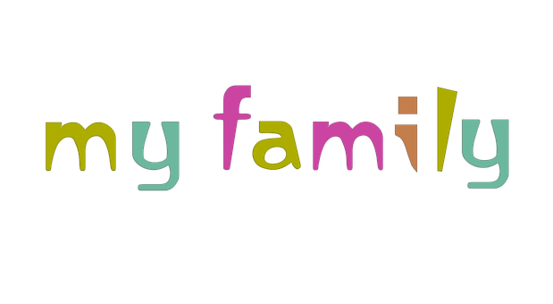 Colorful My Family Text Graphic PNG image