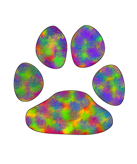 Colorful_ Nebula_ Paw_ Print PNG image