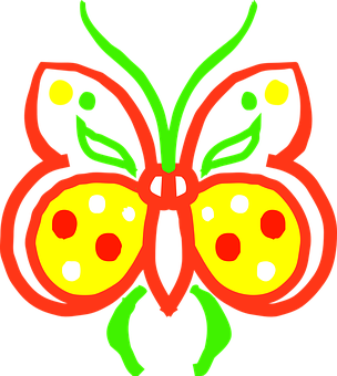 Colorful Neon Butterfly Graphic PNG image