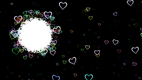 Colorful Neon Hearts Background PNG image