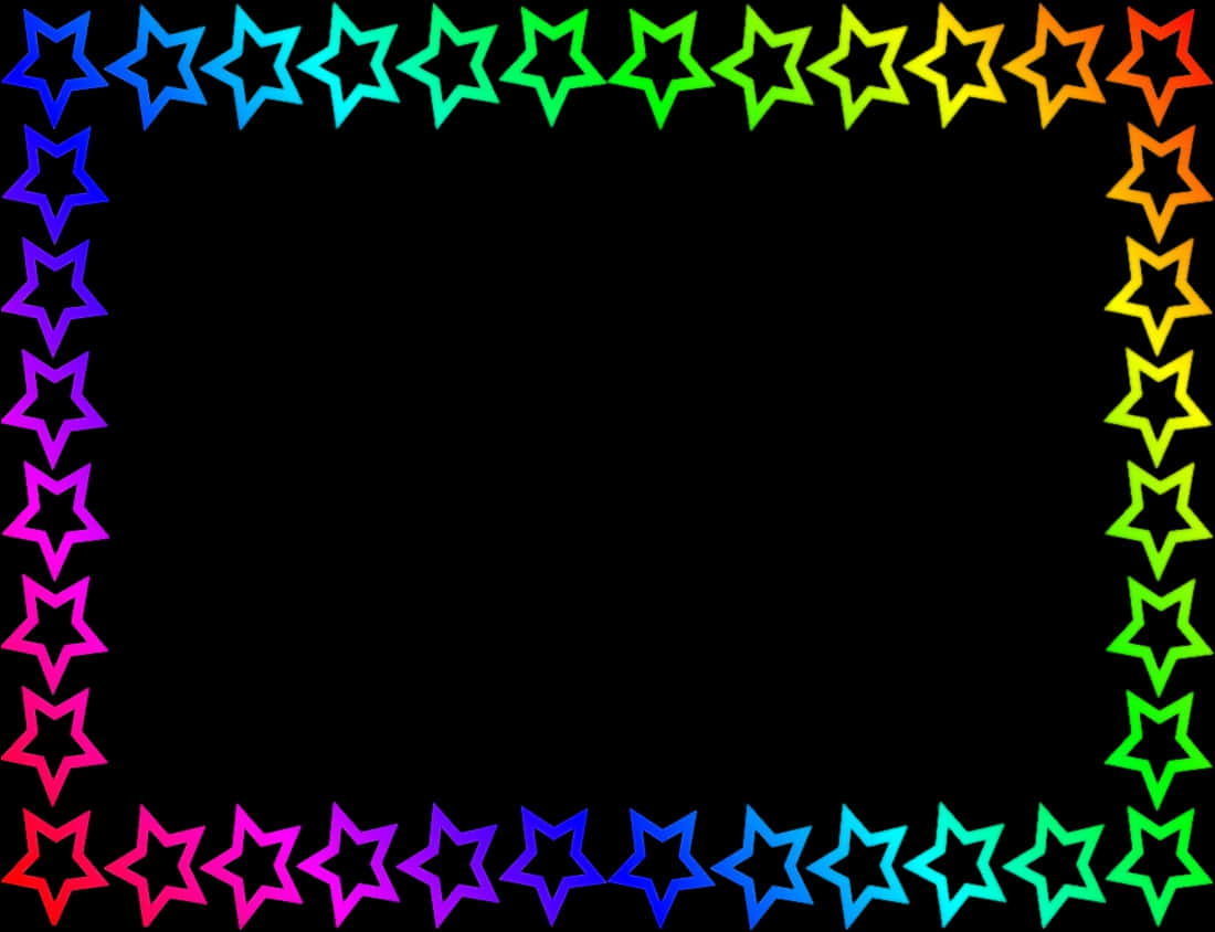 Colorful Neon Star Border Graphic PNG image