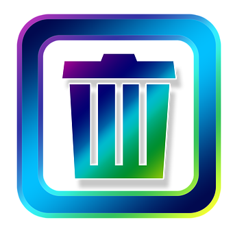 Colorful Neon Trash Icon PNG image