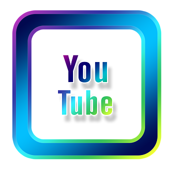 Colorful Neon You Tube Icon PNG image