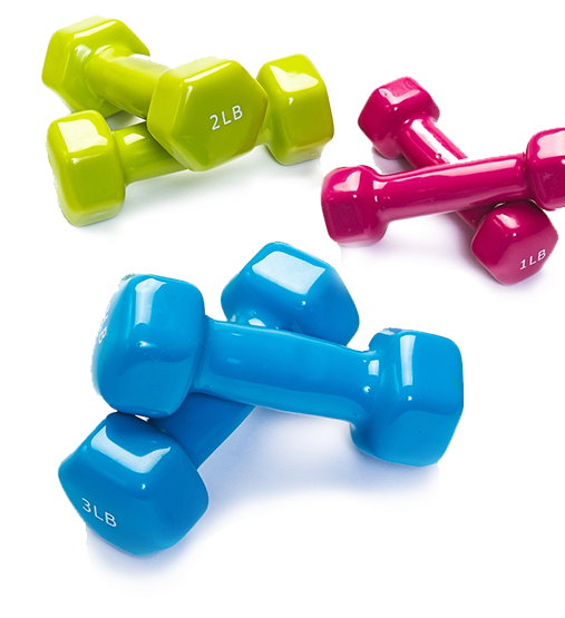 Colorful Neoprene Dumbbells Set PNG image