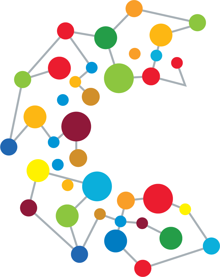 Colorful Network Connections Graphic PNG image