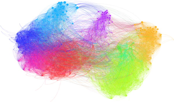 Colorful Network Graph Visualization PNG image