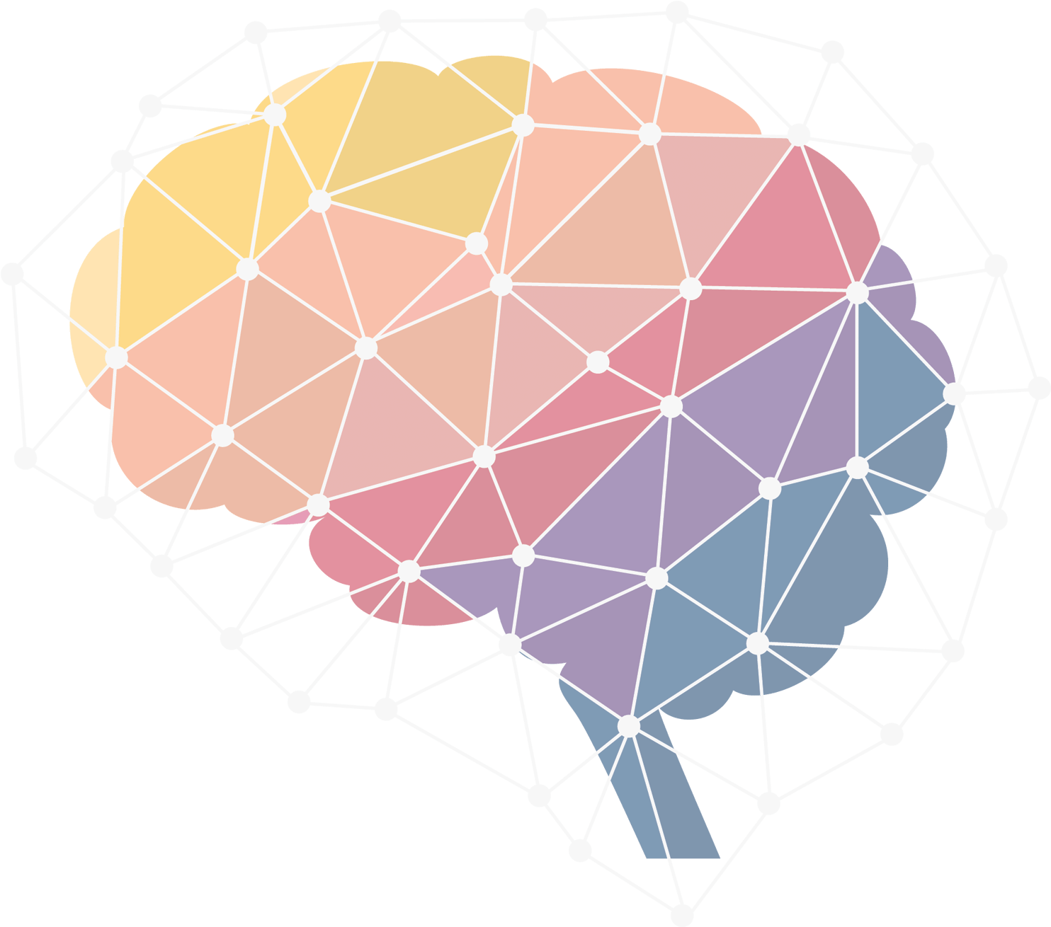 Colorful Neural Network Brain Clipart PNG image