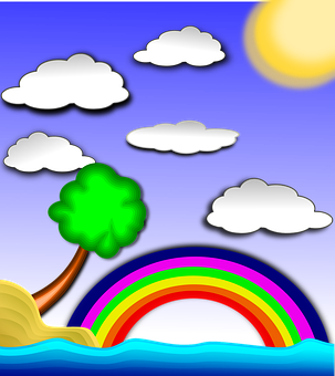 Colorful Nighttime Rainbow PNG image