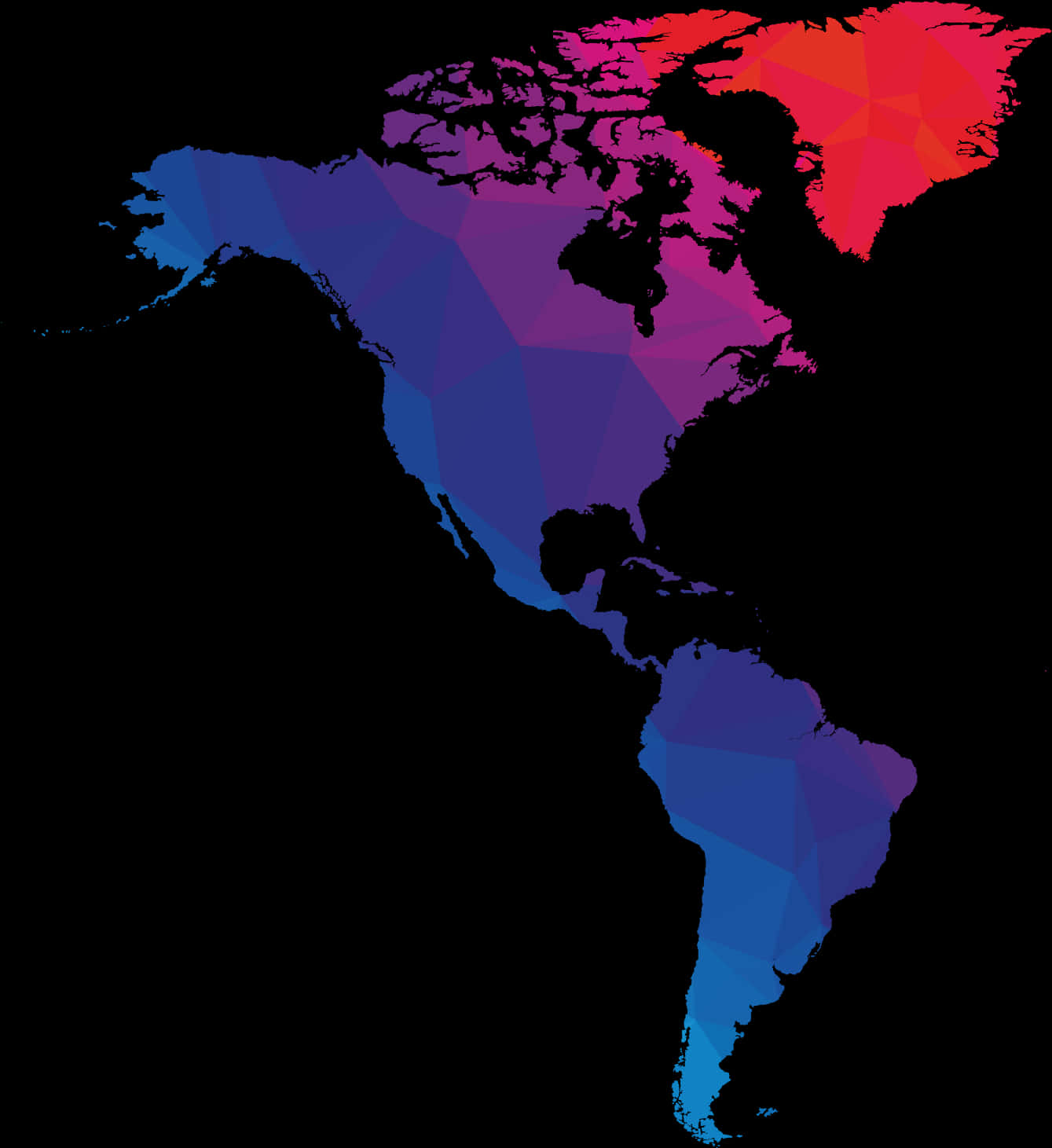Colorful North America Map PNG image