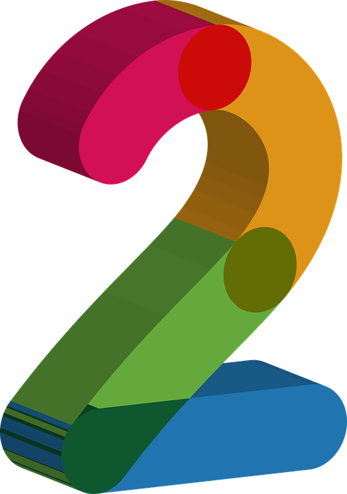 Colorful Number2 Graphic PNG image