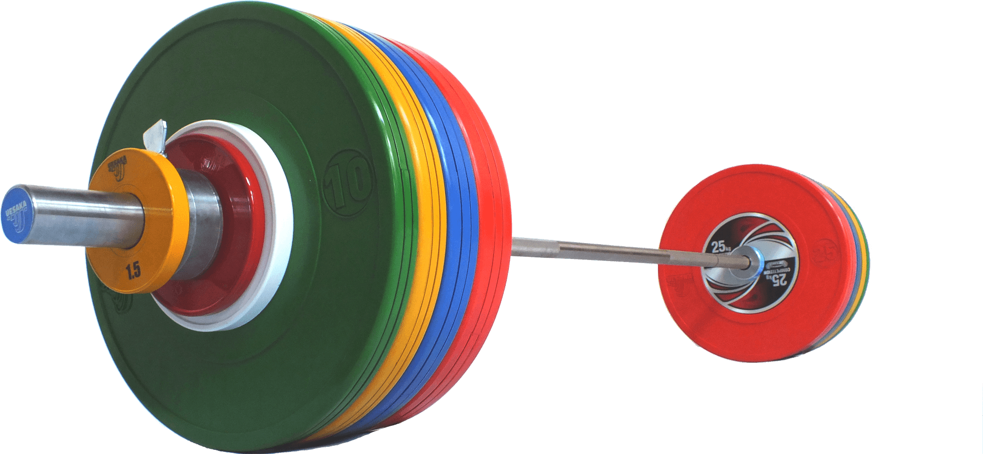 Colorful Olympic Weightlifting Barbell PNG image