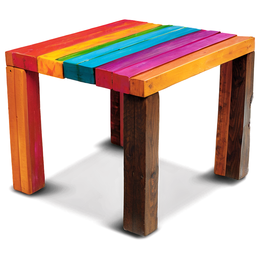 Colorful Outdoor Table Png 06282024 PNG image