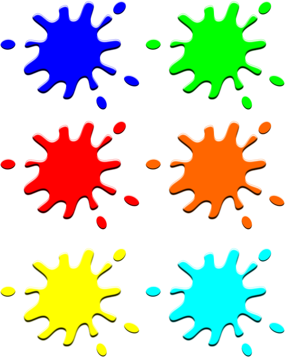 Colorful Paint Splatters Graphic PNG image