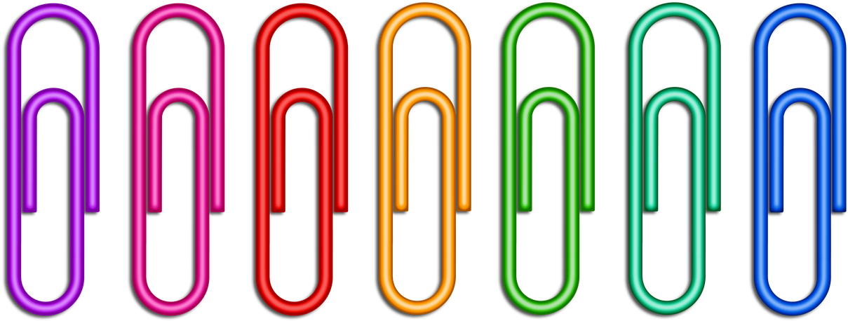 Colorful Paper Clips Row PNG image
