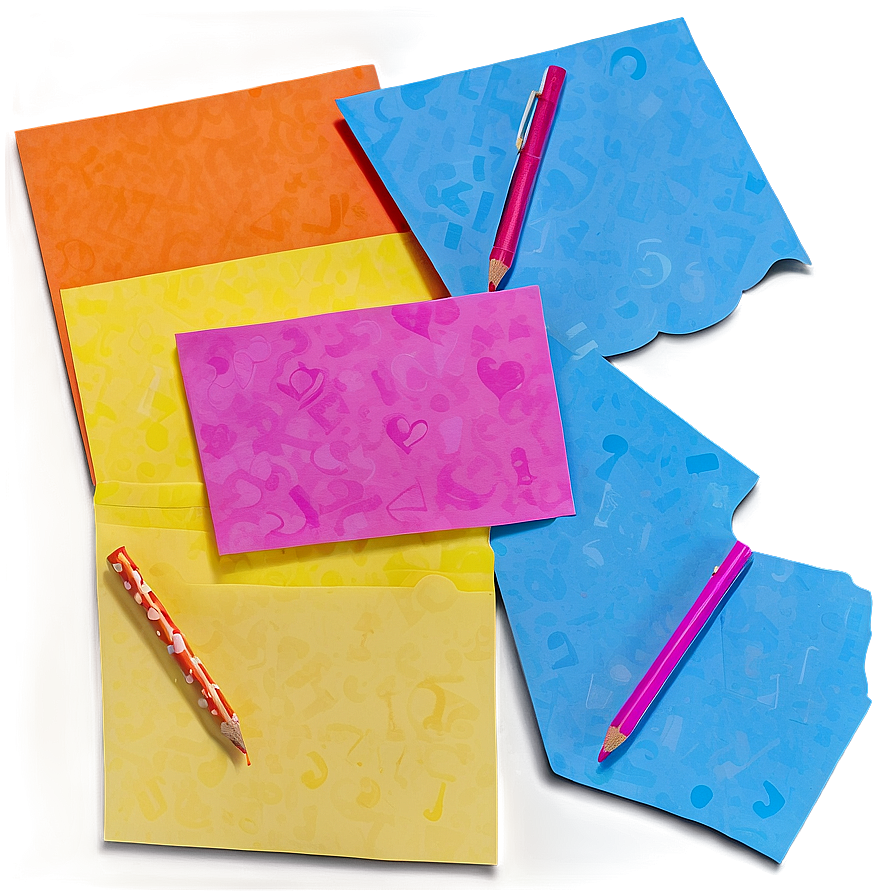 Colorful Paper Note Pieces Png Lsd7 PNG image