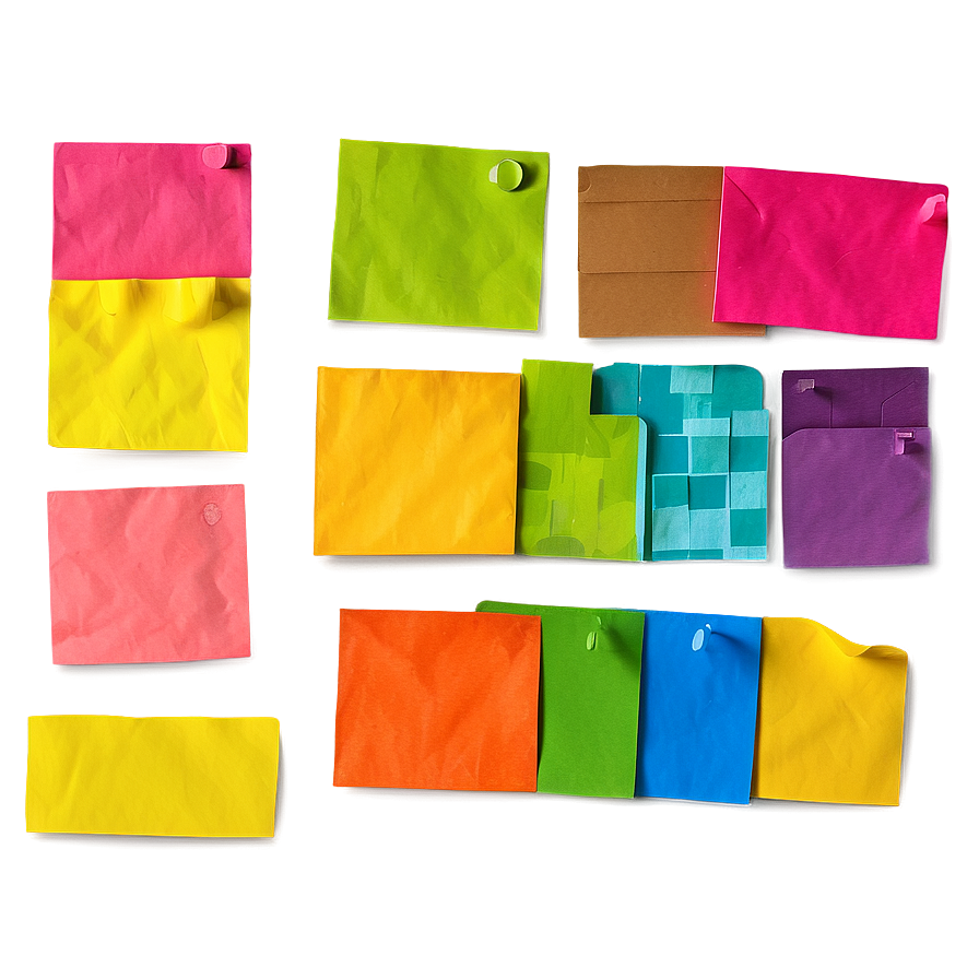 Colorful Paper Note Pieces Png Nji74 PNG image