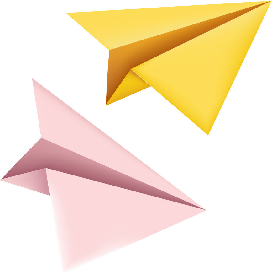 Colorful Paper Planes Illustration PNG image