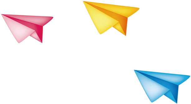 Colorful Paper Planes Vector PNG image