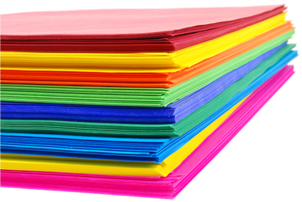 Colorful Paper Sheets Stacked PNG image