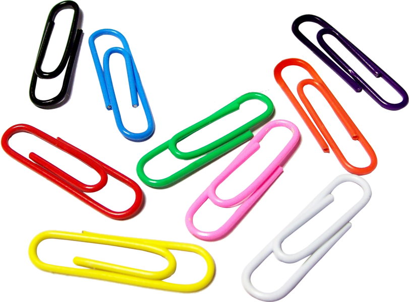 Colorful Paperclips Scattered Background PNG image