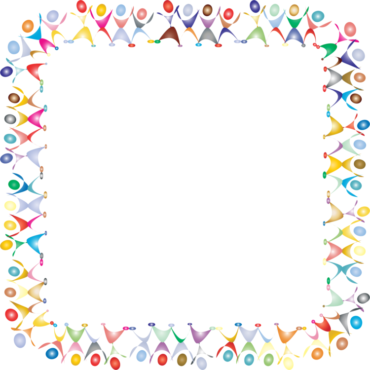 Colorful Party Hat Border Design PNG image