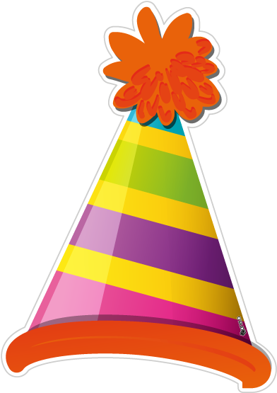 Colorful Party Hat Illustration PNG image