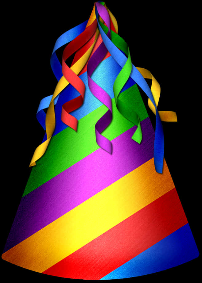 Colorful Party Hatwith Streamers PNG image