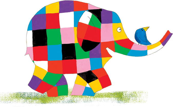 Colorful Patchwork Elephant PNG image