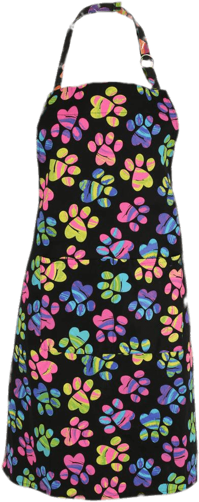 Colorful Paw Print Apron PNG image