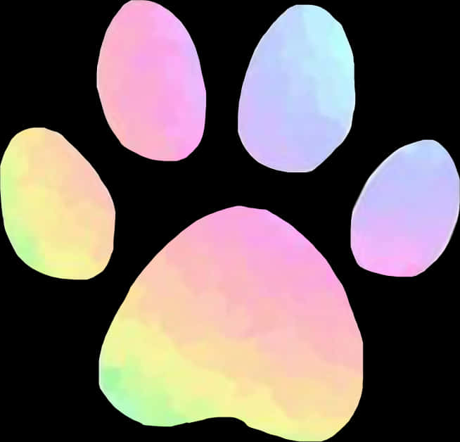 Colorful Paw Print Illustration PNG image