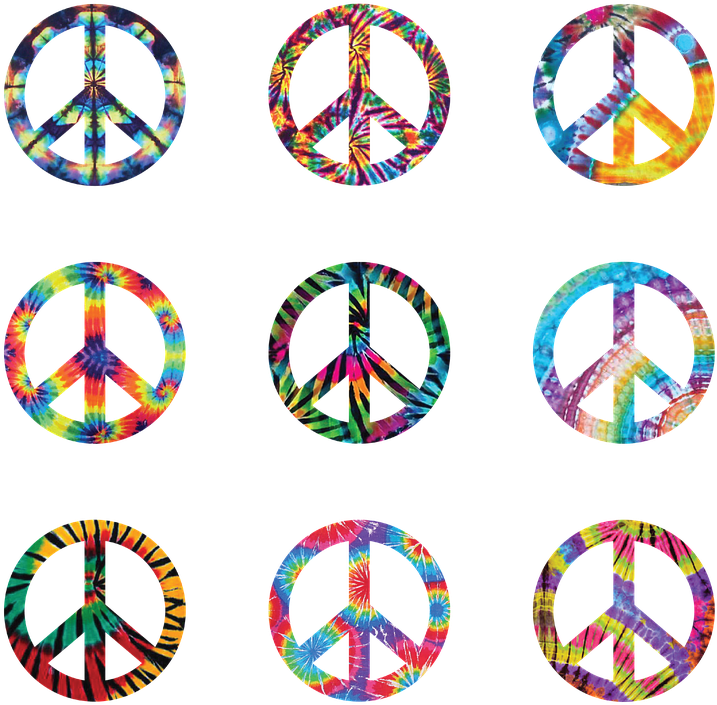 Colorful Peace Symbols Collection PNG image
